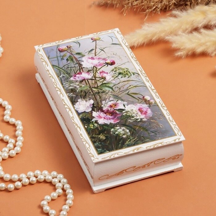 Шкатулка «Цветы», белая, 11  22 см, лаковая миниатюра от компании Интернет - магазин Flap - фото 1