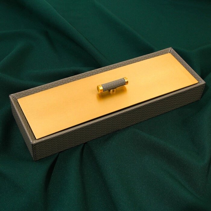 Шкатулка для украшений из экокожи, 30,4 х 10,4 см от компании Интернет - магазин Flap - фото 1