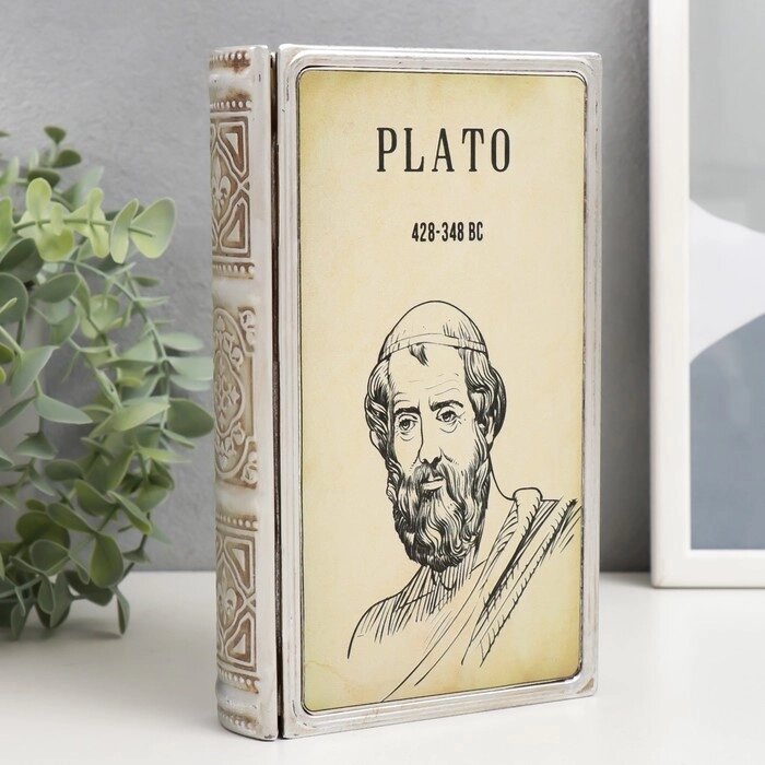 Шкатулка-книга металл, кожзам "Платон" 20х12х4 см от компании Интернет - магазин Flap - фото 1
