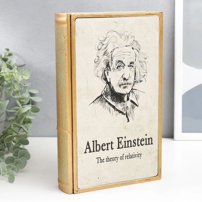 Шкатулка-книга металл, стекло "Альберт Эйнштейн. Теория относительности" 26х16х5 см от компании Интернет - магазин Flap - фото 1
