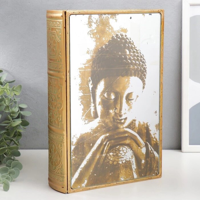 Шкатулка-книга металл, стекло "Будда" 30х20х6,8 см от компании Интернет - магазин Flap - фото 1