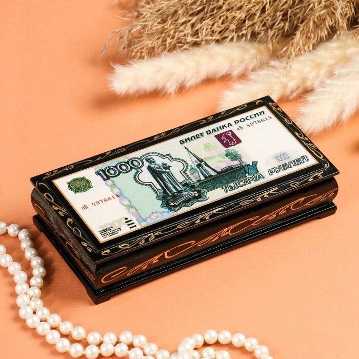 Шкатулка - купюрница «1000 рублей», 8,5х17 см, лаковая миниатюра от компании Интернет - магазин Flap - фото 1