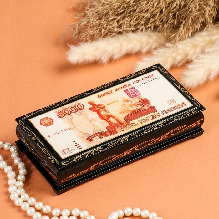 Шкатулка - купюрница «5000 рублей», 8,517 см, лаковая миниатюра от компании Интернет - магазин Flap - фото 1