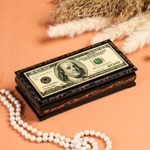 Шкатулка - купюрница «Доллар», 8,517 см, лаковая миниатюра