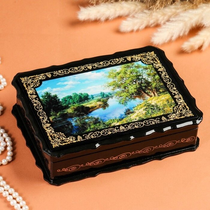 Шкатулка «Лесной берег», 17236 см, лаковая миниатюра от компании Интернет - магазин Flap - фото 1