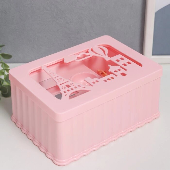 Шкатулка музыкальная механическая "Маленький Париж" розовая 12,5х17,5х8 см от компании Интернет - магазин Flap - фото 1