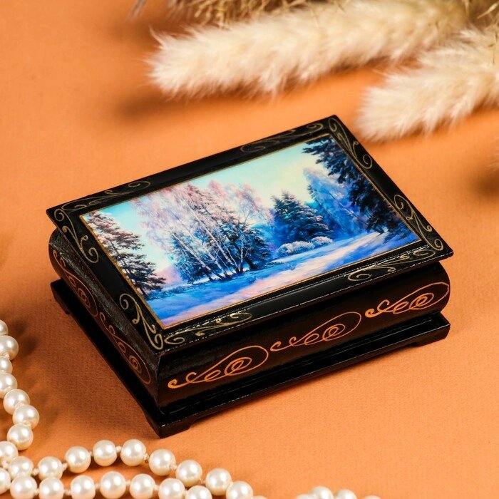 Шкатулка «Зимний лес», 810 см, лаковая миниатюра от компании Интернет - магазин Flap - фото 1