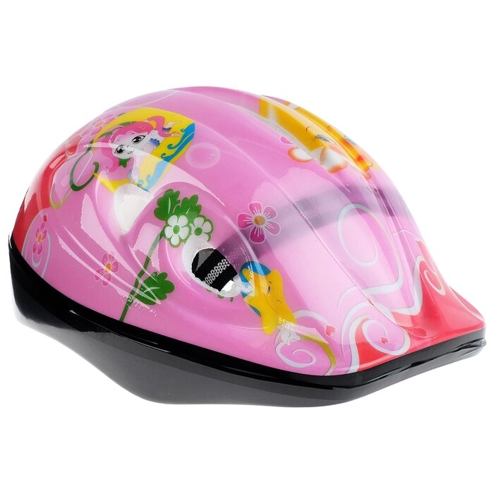 Шлем защитный детский ONLYTOP OT-501, обхват 52-54 см, цвет розовый от компании Интернет - магазин Flap - фото 1
