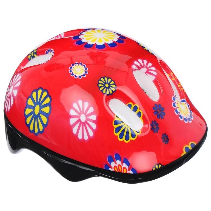 Шлем защитный детский ONLYTOP OT-SH6, обхват 52-54 см, цвет красный от компании Интернет - магазин Flap - фото 1
