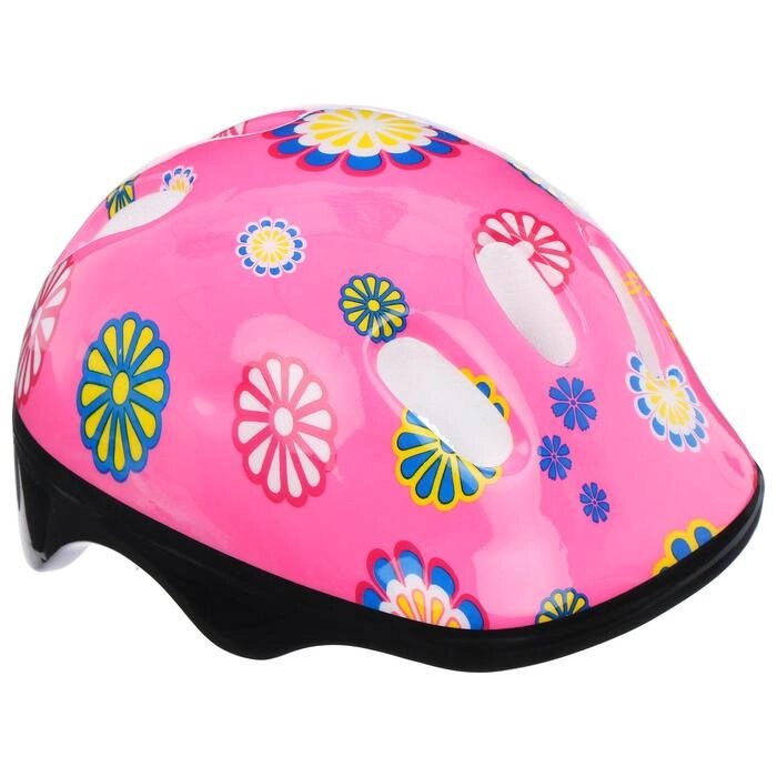 Шлем защитный детский ONLYTOP OT-SH6, обхват 52-54 см, цвет розовый от компании Интернет - магазин Flap - фото 1