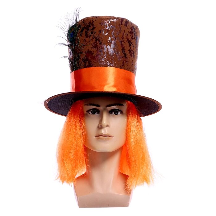 Шляпа карнавальная "Цилиндр" с волосами р-р 56-58 от компании Интернет - магазин Flap - фото 1