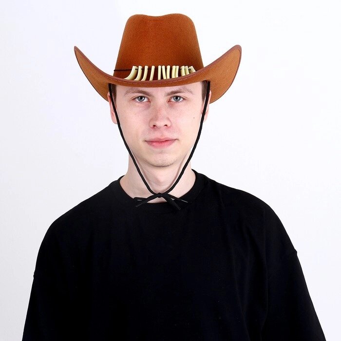 Шляпа ковбойская, с клыками, р-р. 60 от компании Интернет - магазин Flap - фото 1