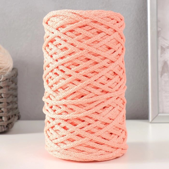 Шнур для вязания 100% полиэфир, ширина 5 мм 100м (розовый) от компании Интернет - магазин Flap - фото 1