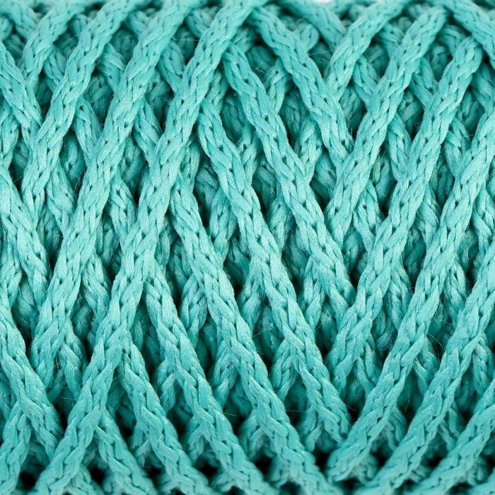 Шнур для вязания "Классик" без сердечника 100% полиэфир ширина 4мм 100м (бирюзовый) от компании Интернет - магазин Flap - фото 1