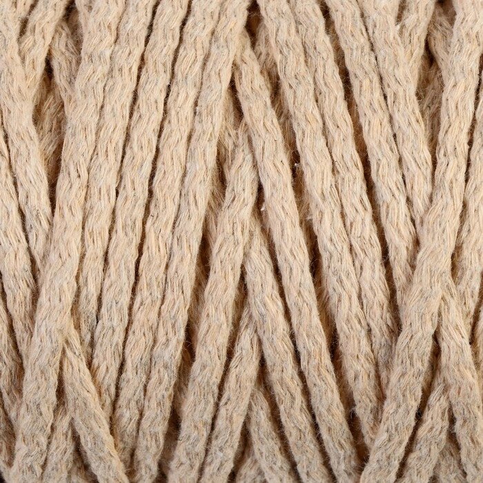 Шнур для вязания "Пухлый" 100% хлопок ширина 5мм 100м (песочный) от компании Интернет - магазин Flap - фото 1