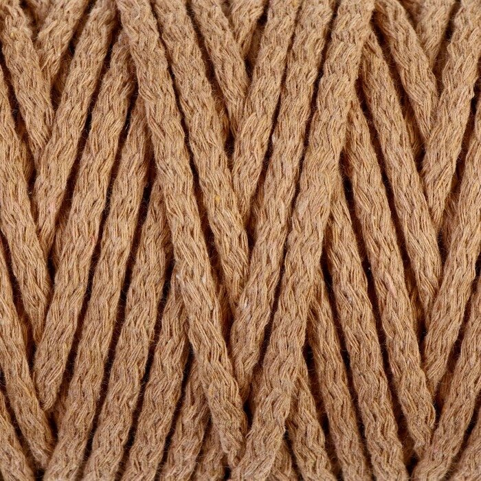 Шнур для вязания "Пухлый" 100% хлопок ширина 5мм 100м (св. бежевый) от компании Интернет - магазин Flap - фото 1