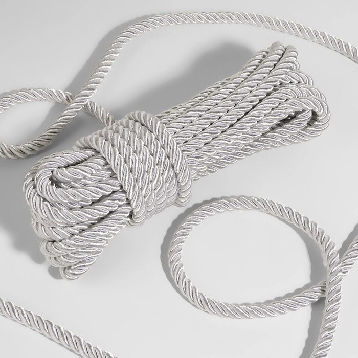 Шнур витой, d = 10 мм, 9  1 м, цвет серебряный от компании Интернет - магазин Flap - фото 1