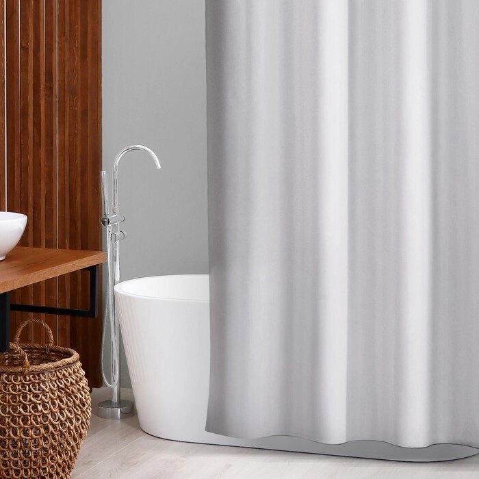 Штора для ванны SAVANNA «Классика» с люверсами, 180200 см, цвет белый от компании Интернет - магазин Flap - фото 1