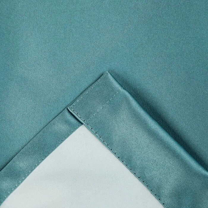 Штора портьерная Этель 130300 см, двусторонний блэкаут, цвет Серо-голубой, пл. 240 г/м² от компании Интернет - магазин Flap - фото 1