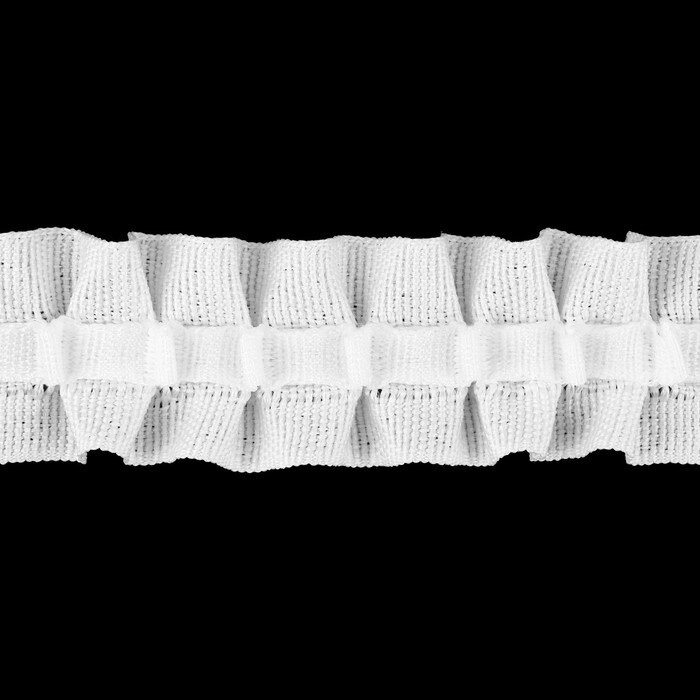 Шторная лента фиксированная сборка, матовая, 2,5 см, 80  1 м, цвет белый от компании Интернет - магазин Flap - фото 1