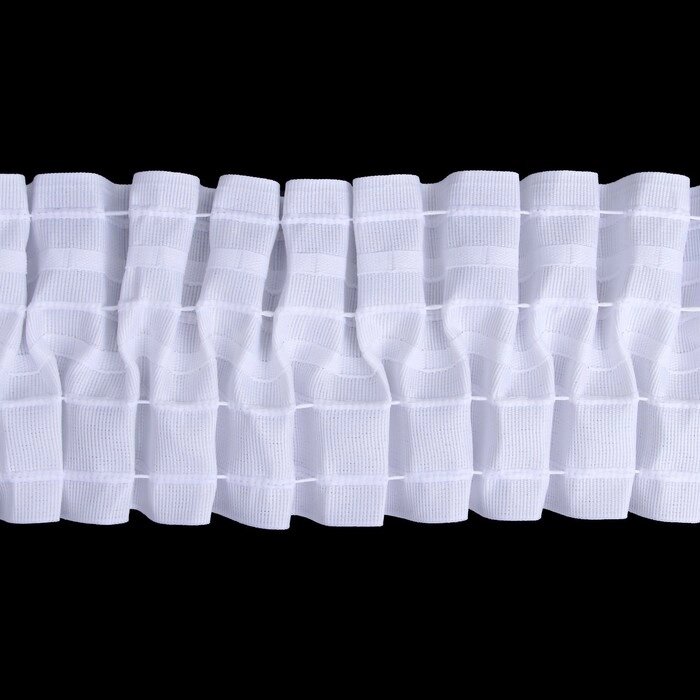 Шторная лента классическая, матовая, 10 см, 50  1 м, цвет белый от компании Интернет - магазин Flap - фото 1