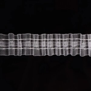 Шторная лента классическая, органза, 2,5 см, 100 1 м, цвет прозрачный/белый