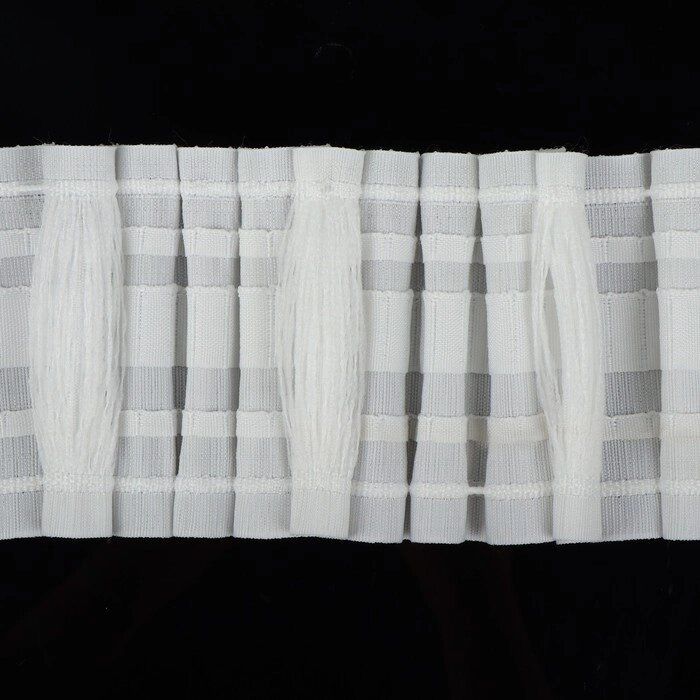 Шторная лента, матовая, 8,5 см, 25  1 м, цвет белый от компании Интернет - магазин Flap - фото 1