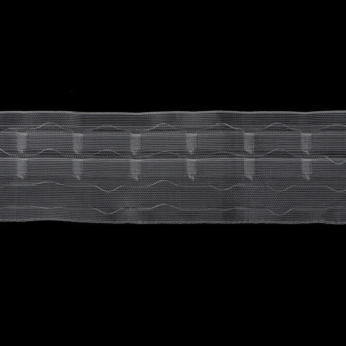 Шторная лента, органза, 8,5 см, 25  1 м, цвет прозрачный от компании Интернет - магазин Flap - фото 1