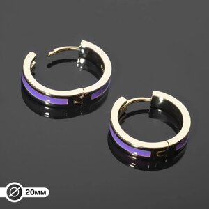 Швензы-кольца родированные "Локо" d=20 мм, цвет фиолетовый в золоте