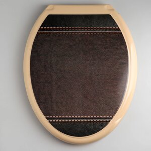 Сиденье для унитаза с крышкой «Декор. Кожа», 44,537,5 см, цвет коричневый