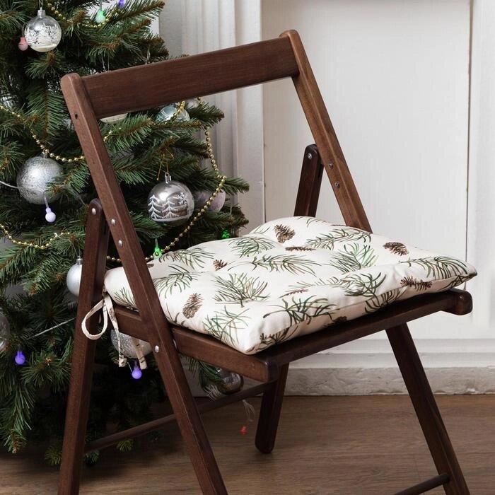 Сидушка на стул Этель Christmas tree 42х42см, 100% хлопок, саржа 190 г/м2 от компании Интернет - магазин Flap - фото 1