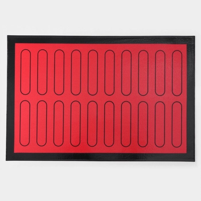 Силиконовый коврик армированный «Эклер», 6040 см, цвет красный от компании Интернет - магазин Flap - фото 1