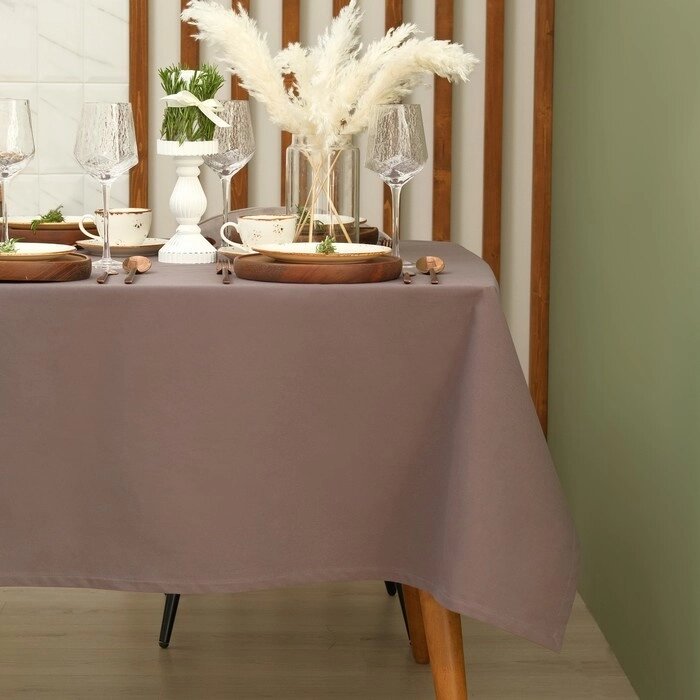 Скатерть Этель "Kitchen" 150х250 см, цвет коричневый, 100% хлопок, саржа 220 г/м2 от компании Интернет - магазин Flap - фото 1