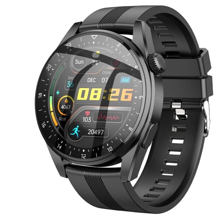 Смарт-часы Hoco Y9, 1.32", 360x360, BT4.0, 300 мАч, чёрные от компании Интернет - магазин Flap - фото 1
