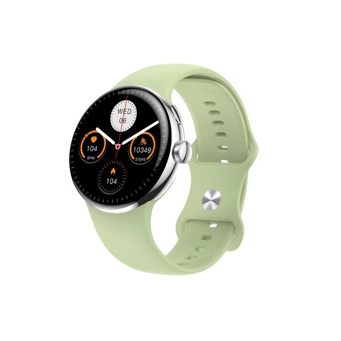 Смарт-часы Wifit Wiwatch R1, 1.3", Amoled, IP68, GPS, контроль ЧСС, 21 режим фитнеса, зеленые от компании Интернет - магазин Flap - фото 1
