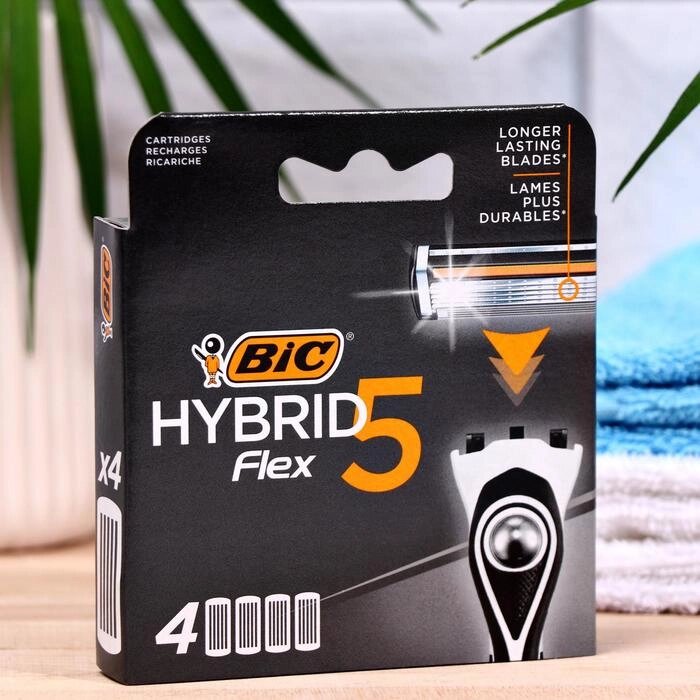 Сменные кассеты BIC Hybrid 5 Flex, 5 лезвий, 4 шт. от компании Интернет - магазин Flap - фото 1