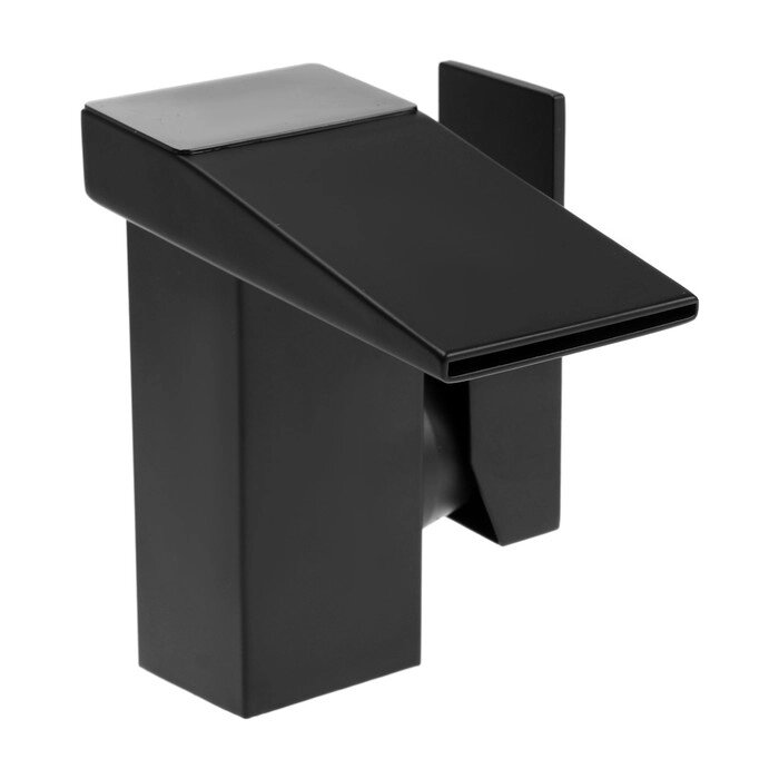 Смеситель для раковины ZEIN Z3810, дизайнерский, однорычажный, плоский излив, черный от компании Интернет - магазин Flap - фото 1
