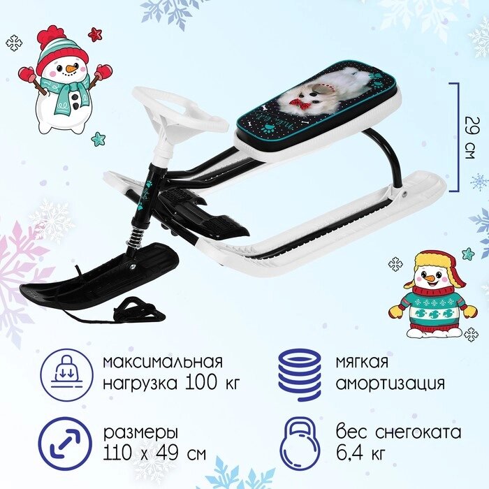 Снегокат «Тимка Спорт 2 + Болонка», ТС2+/БЛ, цвет белый/чёрный от компании Интернет - магазин Flap - фото 1