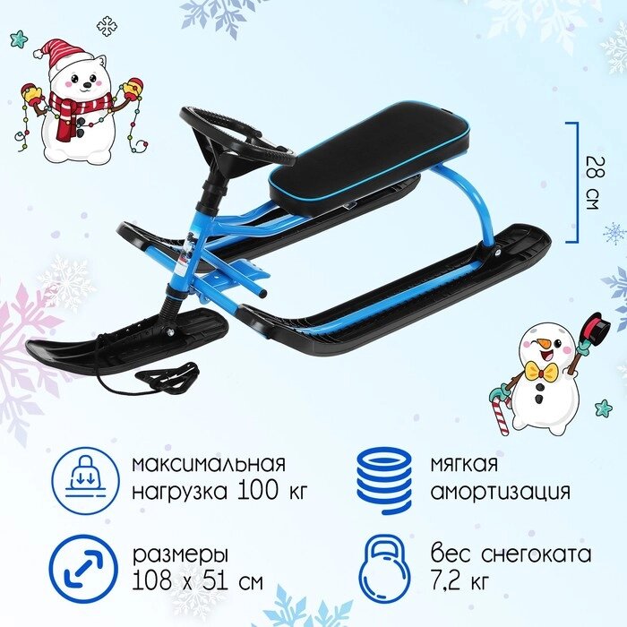Снегокат «Тимка спорт», ТСЛ+/С, цвет синий от компании Интернет - магазин Flap - фото 1