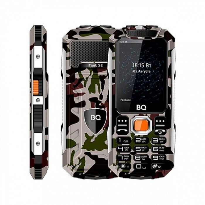 Сотовый телефон BQ 2432 Tank SE 2,4", 32Мб, 2sim, 2500мАч, зеленый камуфляж от компании Интернет - магазин Flap - фото 1