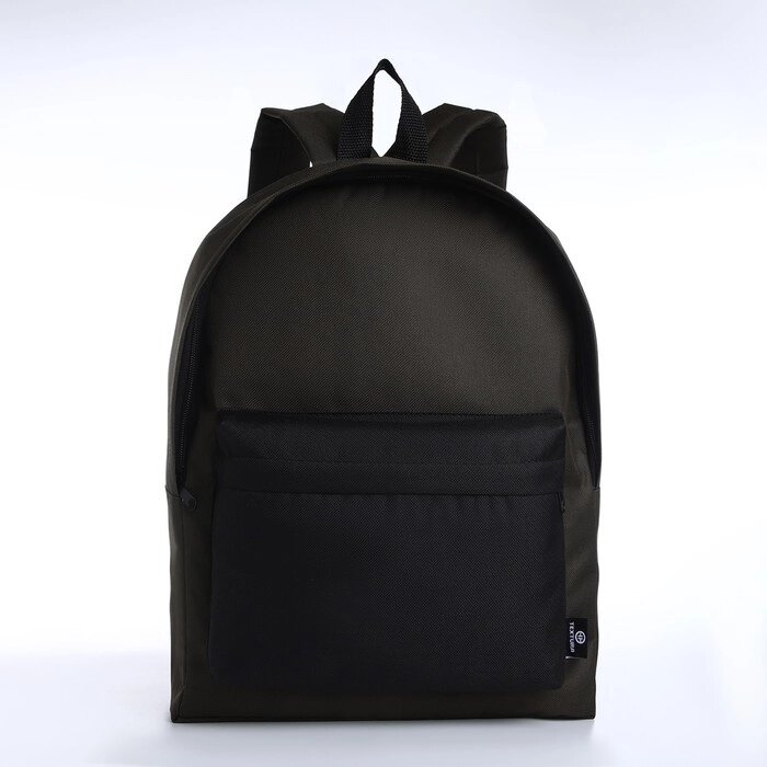 Спортивный рюкзак из текстиля на молнии TEXTURA, 20 литров, цвет хаки/чёрный от компании Интернет - магазин Flap - фото 1