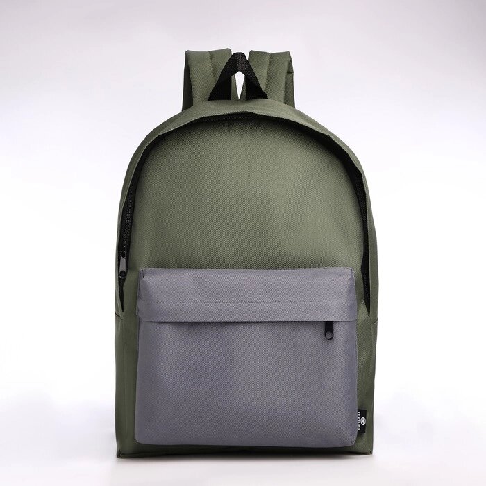 Спортивный рюкзак из текстиля на молнии TEXTURA, 20 литров, цвет хаки/серый от компании Интернет - магазин Flap - фото 1