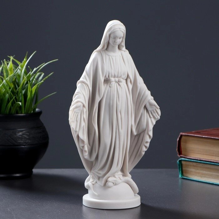 Статуэтка "Дева Мария" 23х12см, белая / мраморная крошка от компании Интернет - магазин Flap - фото 1