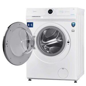 Стиральная машина Midea MF100D80BS/W-RU, класс А, 1400 об/мин, до 8 кг, с паром, бело-чёрная 1032798