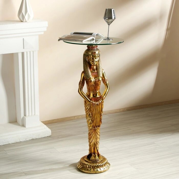 Стол декоративный "Клеопатра" золото 45х45х103 см от компании Интернет - магазин Flap - фото 1