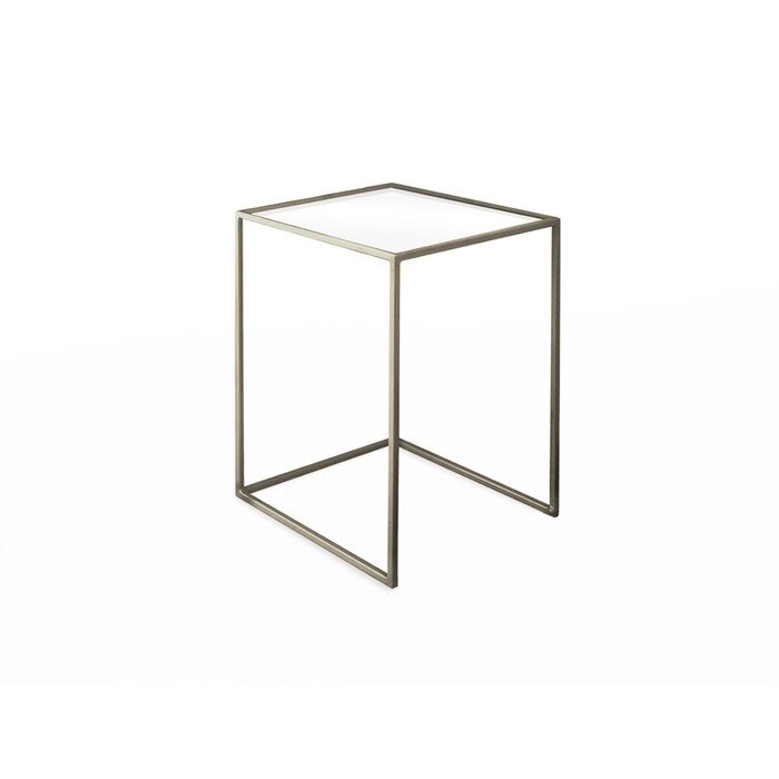 Стол журнальный большой «Куб», 380х380х510, металл, стекло, золотой от компании Интернет - магазин Flap - фото 1
