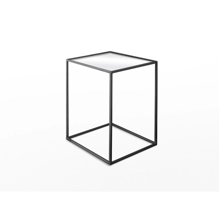 Стол журнальный «Куб», 310х310х430, металл, матовое стекло, чёрный от компании Интернет - магазин Flap - фото 1