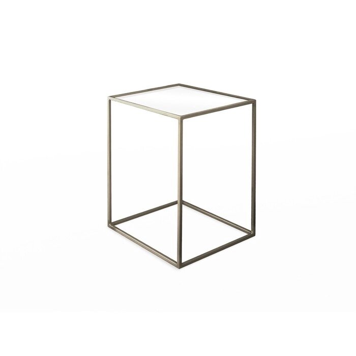 Стол журнальный «Куб», 310х310х430, металл, стекло, золотой от компании Интернет - магазин Flap - фото 1