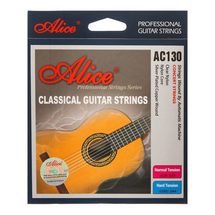 Струны для классической гитары Alice AC130, нейлон, посеребренная медь от компании Интернет - магазин Flap - фото 1