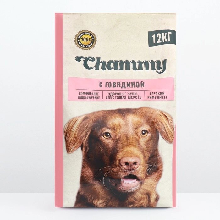 Сухой корм Chammy для собак крупных пород, говядина, 12 кг от компании Интернет - магазин Flap - фото 1
